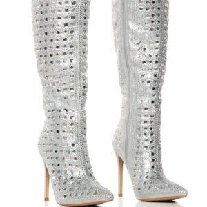 AZALEA WANG " ROYAL RHINESTONES " MULTI EMBELLISHED BOOT(BRAND NEW !!!!!!!!!
